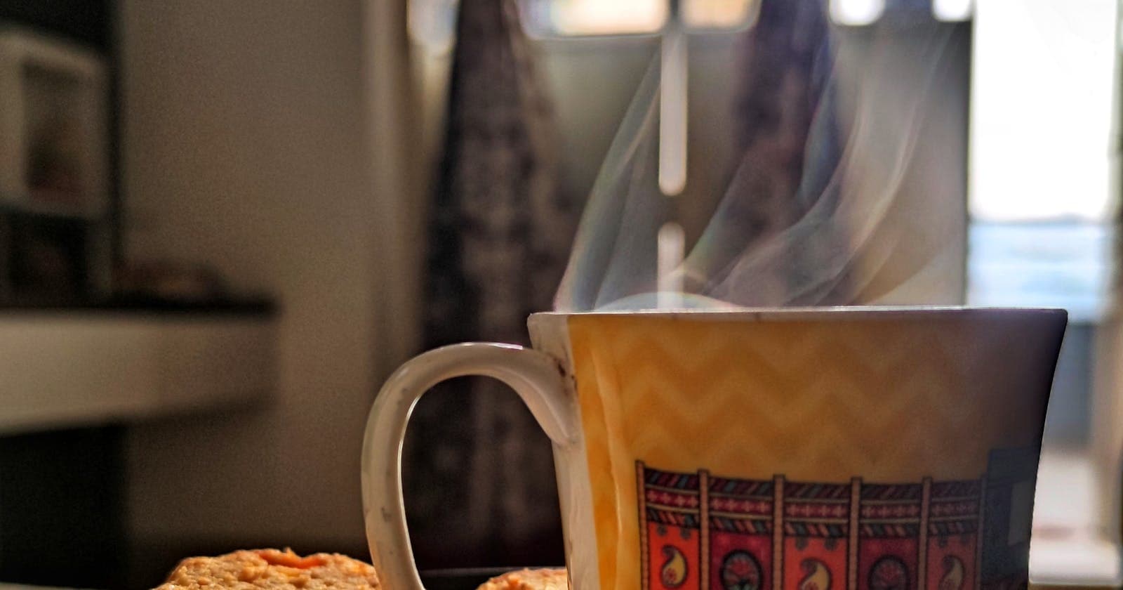 Steaming morning mug in a cosy setting, the small daily rituals that hold dinacharya together