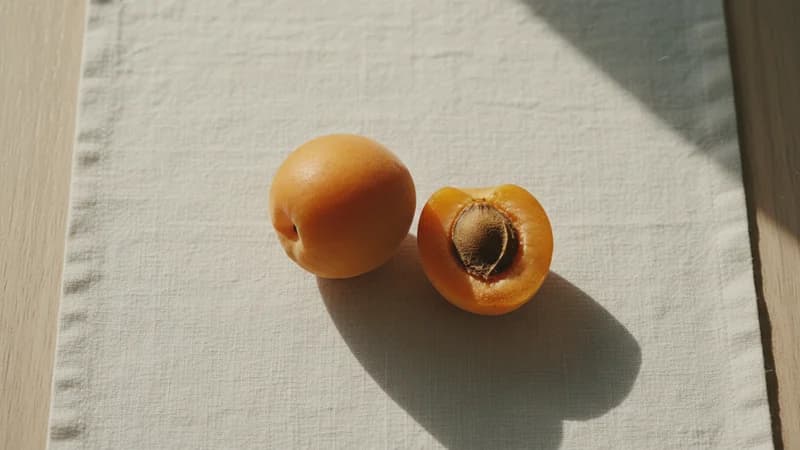 Apricot (Khubani) — whole and prepared form, top-down still life