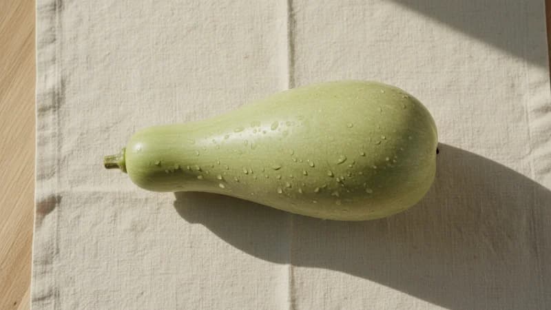 Bottle Gourd (Lauki) (Alabu) — whole and prepared form, top-down still life