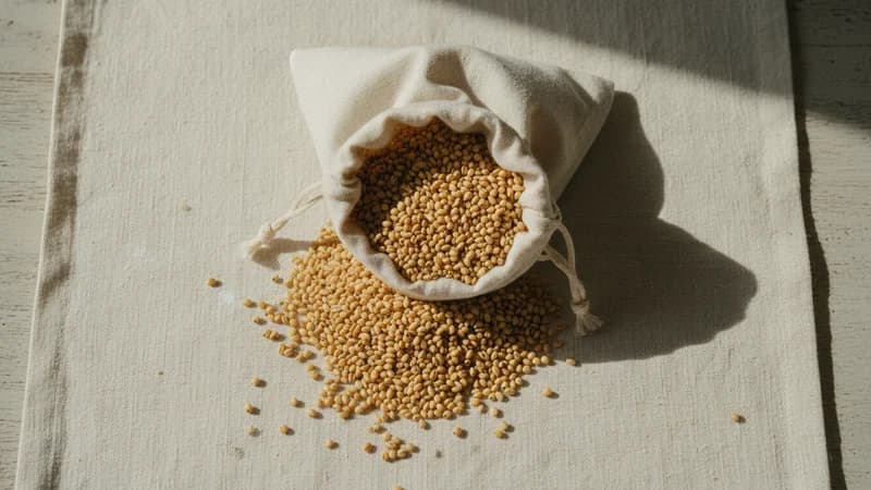 Kodo Millet (Kodrava) — whole and prepared form, top-down still life