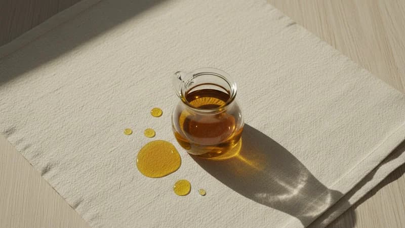 Mustard Oil (Sarshapa Taila) — whole and prepared form, top-down still life
