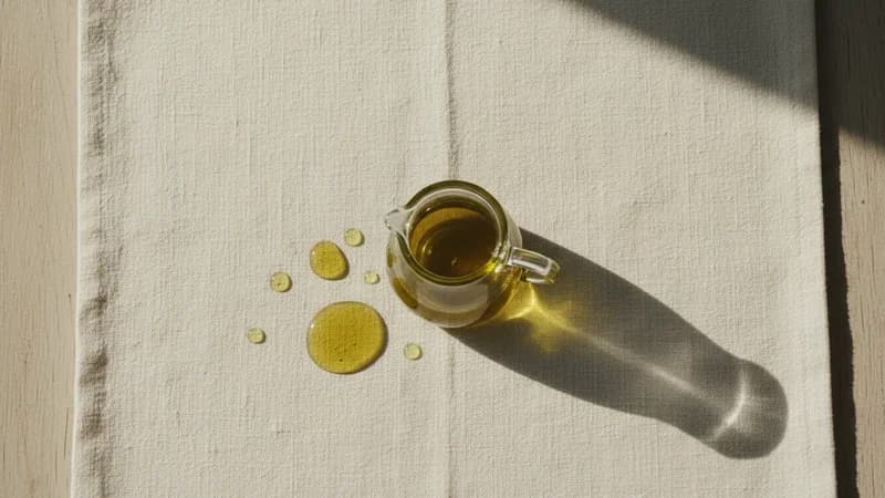 Neem Oil (Nimba Taila) — whole and prepared form, top-down still life
