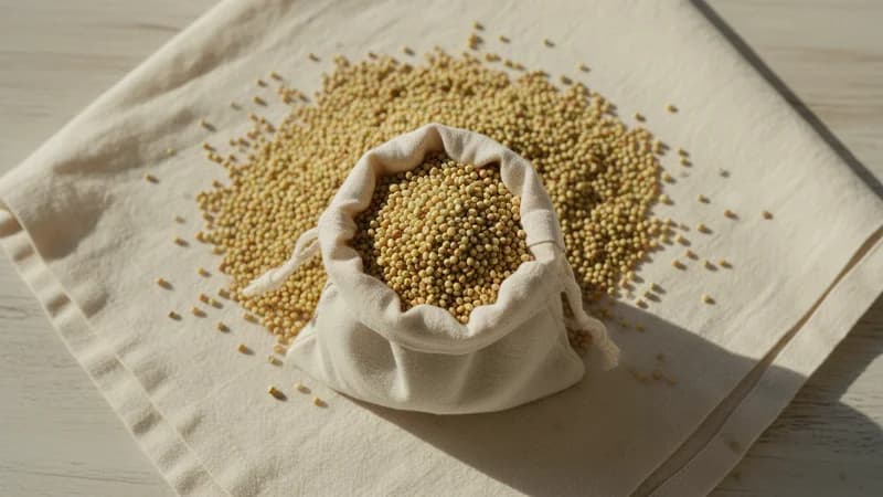 Pearl Millet (Bajra) (Bajra) — whole and prepared form, top-down still life