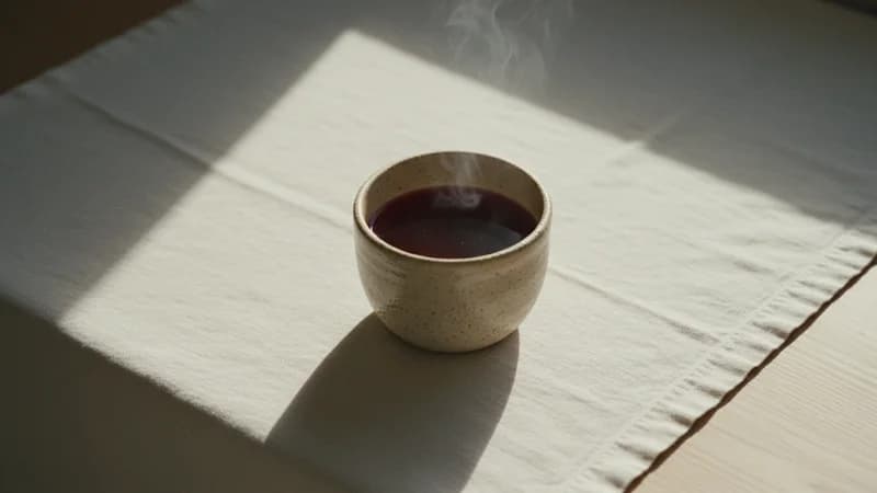 Pomegranate Juice (Dadima Rasa) — whole and prepared form, top-down still life