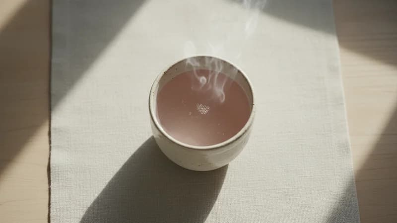 Rose Water Drink (Gulab Jala Paneya) — whole and prepared form, top-down still life