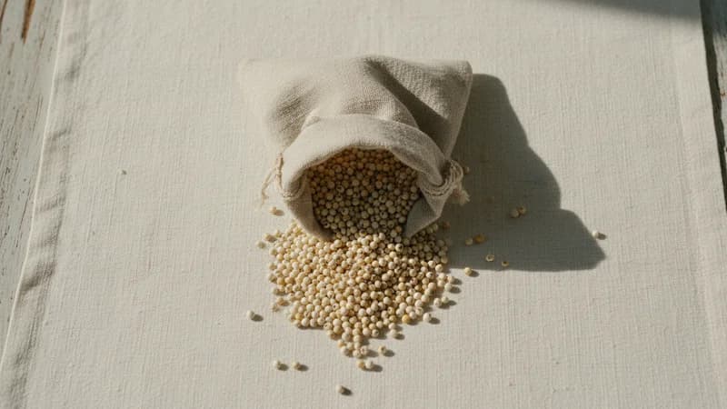 Sorghum (Jowar) (Yavanala) — whole and prepared form, top-down still life
