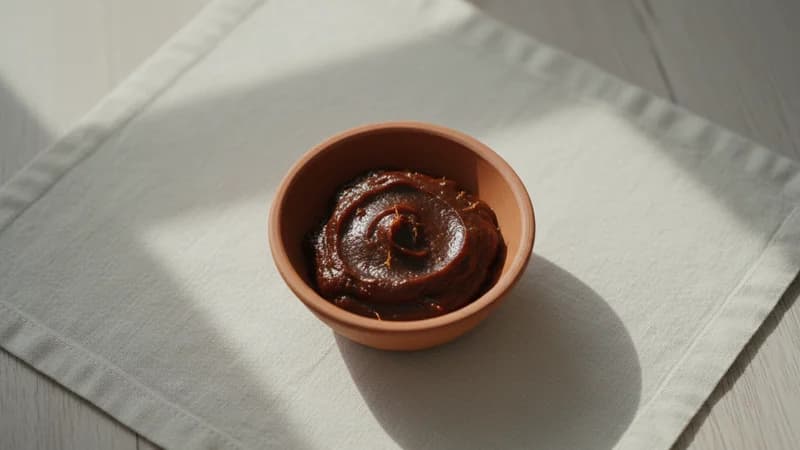 Tamarind (Amlika) — whole and prepared form, top-down still life