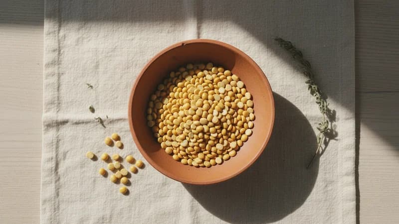 Val Dal (Nishpava) — whole and prepared form, top-down still life
